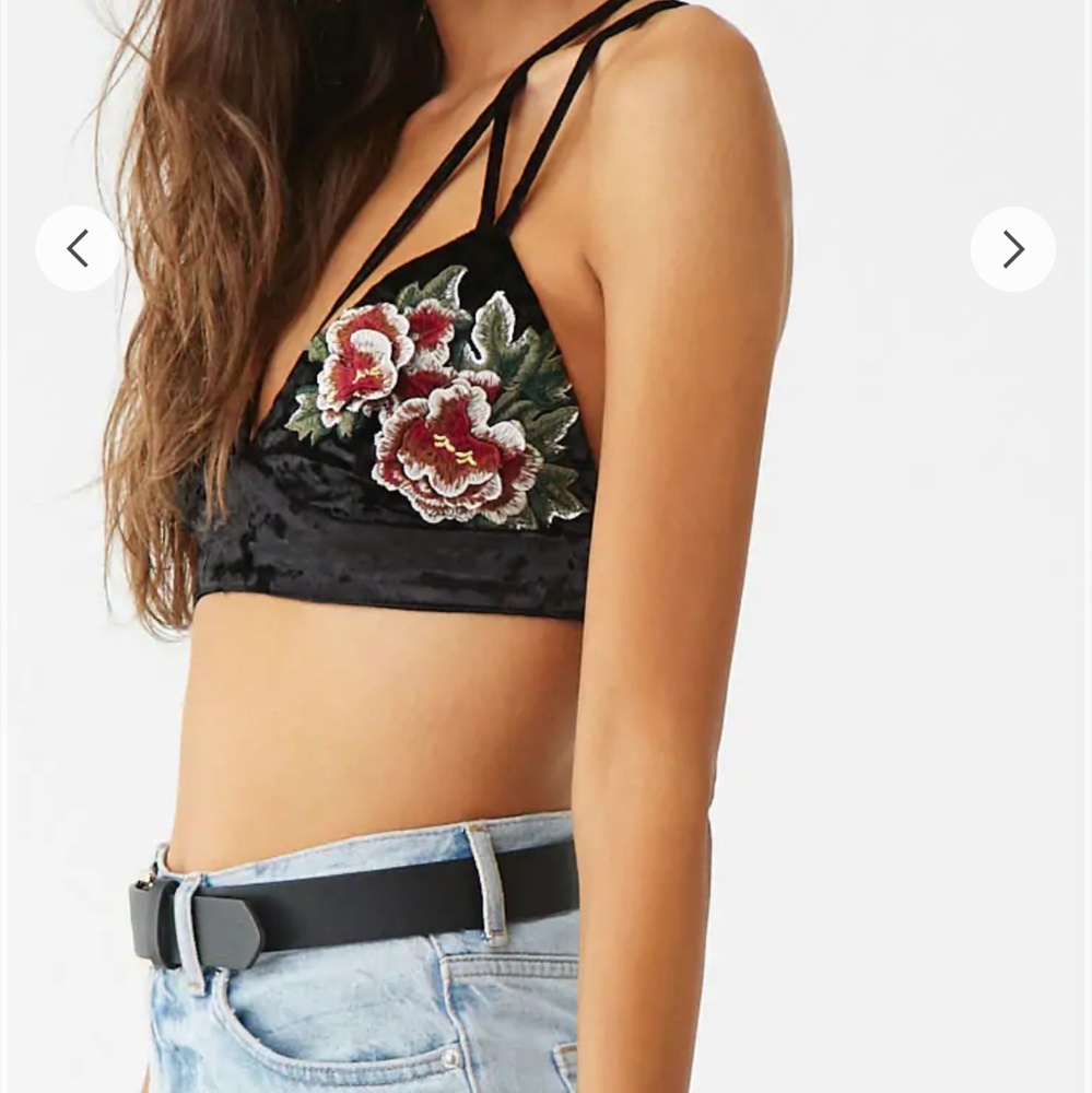 Forever21 velvet rose bralette - Picture 4 of 6
